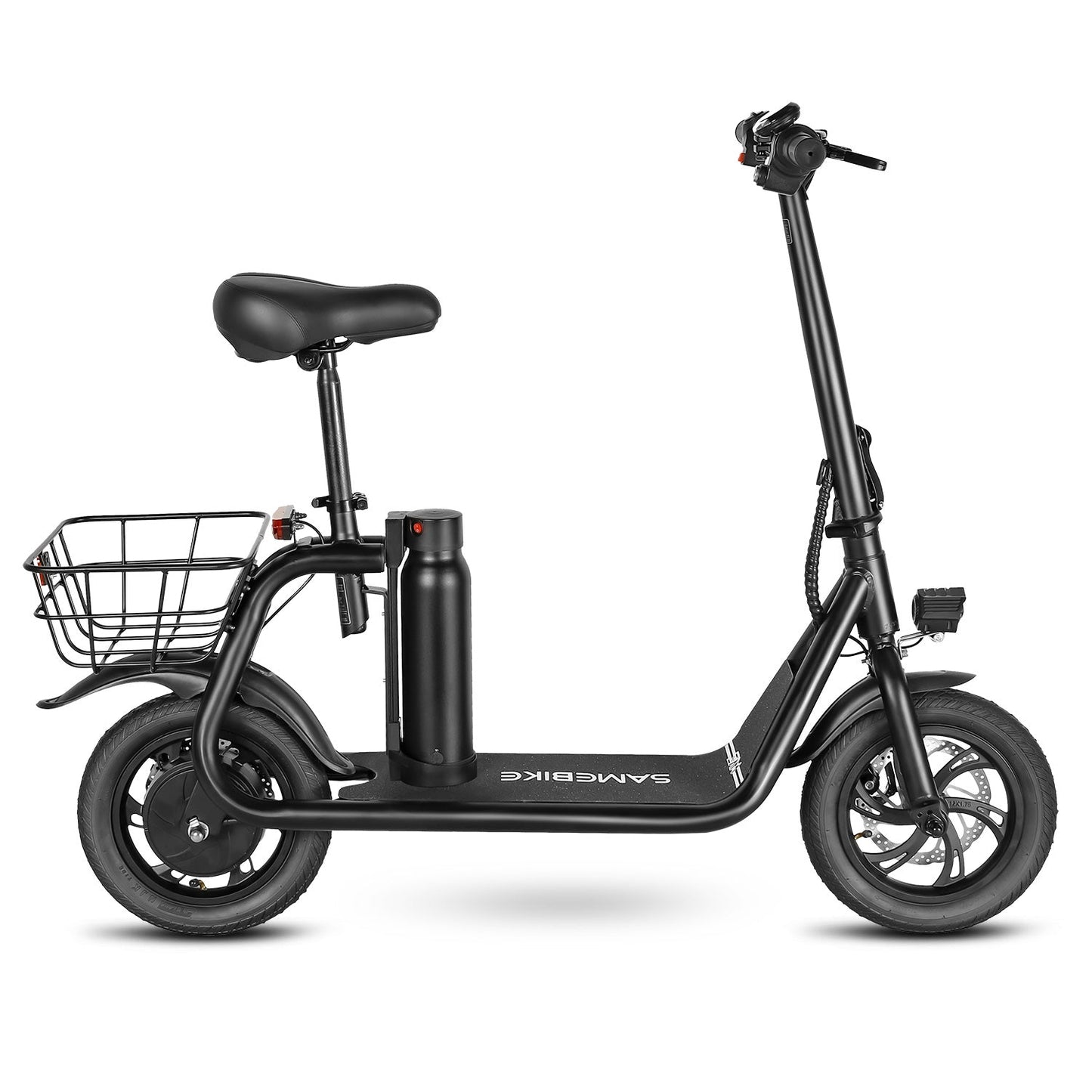 SAMEBIKE SM-C02 Lichtgewicht opvouwbare elektrische scooter met stoel voor woon-werkverkeer