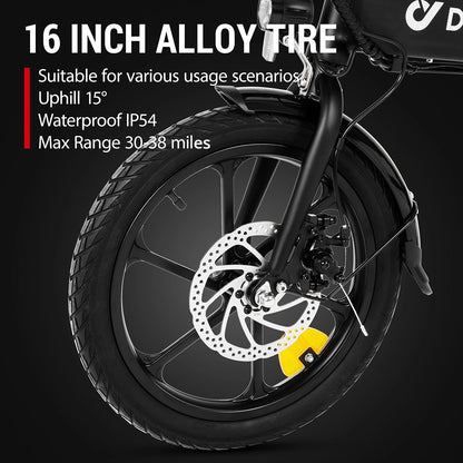 DYU A1F 16 polegadas 36V 250W bicicleta elétrica dobrável