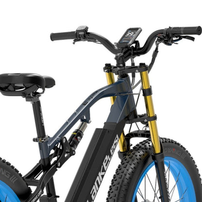 LANKELEISI RV700 PLUS Electric Folding Bike 130KM Mileages E-bike BlackBlue 5 - GOGOBEST