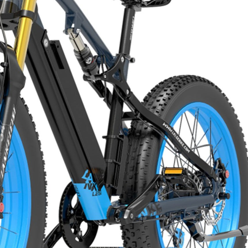 LANKELEISI RV700 PLUS Electric Folding Bike 130KM Mileages E-bike BlackBlue 6 - GOGOBEST