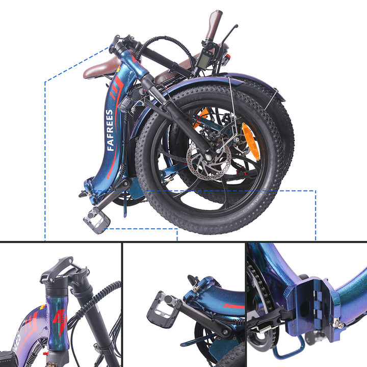 FAFREES F20 Pro 250W Folding Electric City Bike - Quadro Low-step Removível 36v 18ah Bateria
